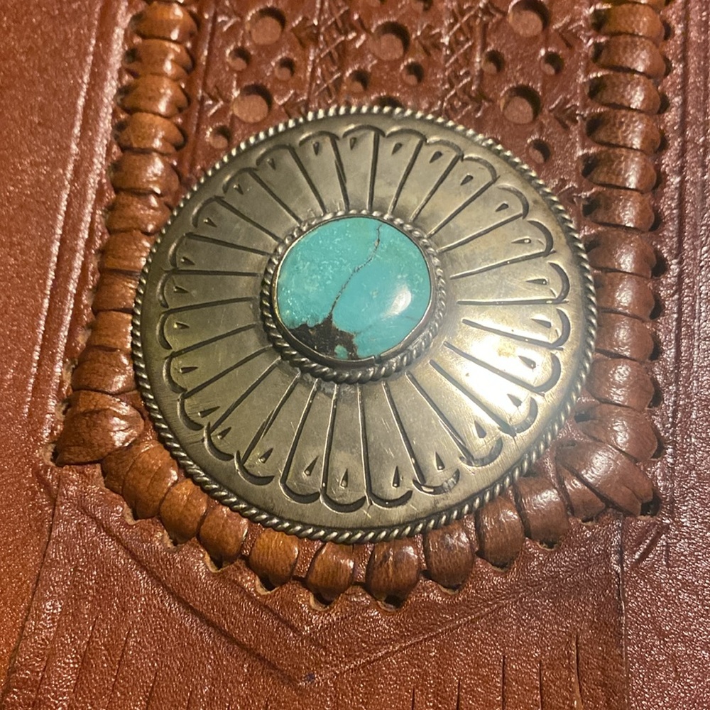 Vintage handmade western style leather handbag - Picture 2 of 6